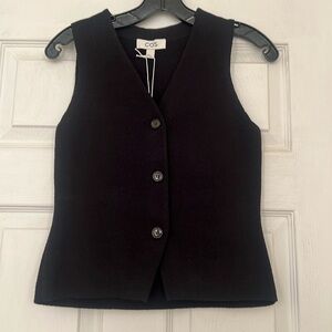 NEW COS Black Knitted Vest, Size XS